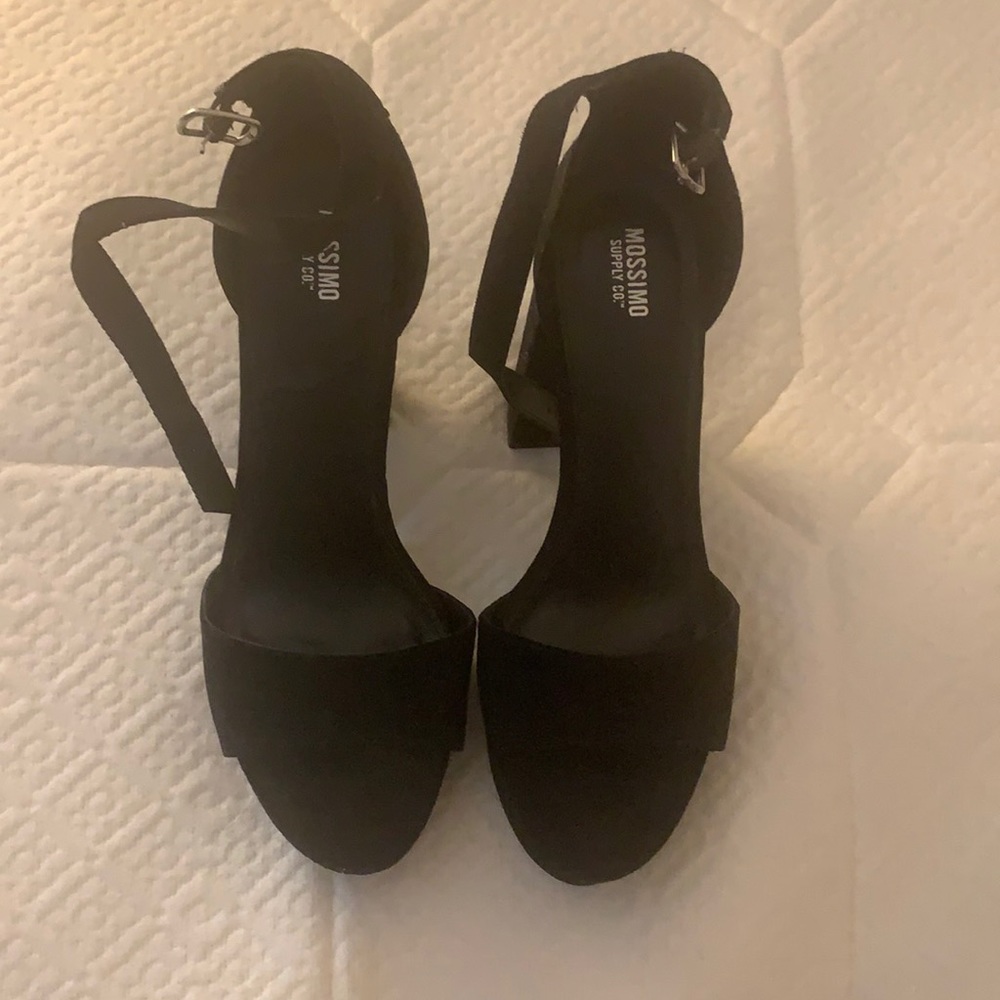 Black Suede Platform Heels